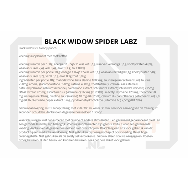 SPIDER LABZ BLACK WIDOW V2